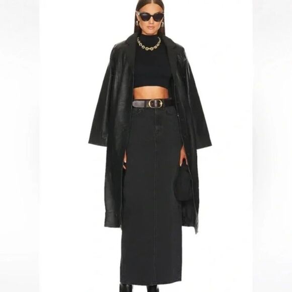 Grlfrnd The Amara Maxi Black Skirt Denim Pencil Size XS - Picture 3 of 10